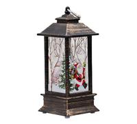 ADOCARN Farol Decorativo Navideño para Centro de Mesa Linterna de Vela LED a Pilas, Diseño Vintage en PVC Papá Noel, Iluminación Segura sin Llama para Fiestas y Eventos
