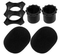 ADOCARN Fundas de Esponja para Micrófono 6 Piezas Negras, Protectoras a Prueba de Viento, Tamaño, Resistentes a Caídas para Uso en Exteriores E Interiores, Accesorios para Micrófonos Ktv