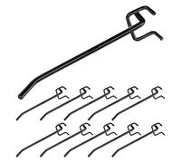 ADOCARN Ganchos Metálicos Accesorios para Almacenamiento Industrial y Organización en Garaje y Tienda 30 Unidades para Tableros Perforados 4 Mm Grosor 2,5-10 Cm Longitud Negro Esmaltado