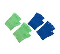 ADOCARN Guantes Hidratantes de Gel de Noche 2 Pares sin Dedos Colores Verde y Azul para Cuidado de Piel Seca y Prevención de Grietas Uso Nocturno y Diario