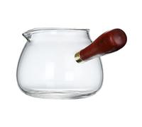 ADOCARN Jarra de Vidrio de Borosilicato 350ml Resistente al Calor Diseño Creativo y Mango Lateral para Servir Té Fácil en Casa