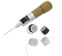 ADOCARN Juego de Punzón para Coser Cuero con Hilo Encerado, Mango Ergonómico de Madera y Metal, Adecuado para Reparación de Suelas y Costura Manual en Cuero