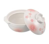 ADOCARN Olla de Barro Japonesa con Estilo Japonés Sencillo y Elegante Capacidad 1000ml Donabe con Tapa Resistencia a Altas Temperaturas, Adecuado para Cocinar en Casa Familia