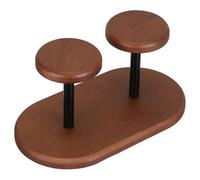 ADOCARN Organizador Vertical de Madera Estilo Nogal Doble Estante Apilable para Vasos de Papel de 8oz y 12oz, Solución Higiénica Adecuado para Vestíbulos de Hoteles y Oficinas