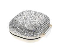 ADOCARN Pastillero Brillante con 7 Compartimentos, Organizador Redondo Impermeable con Brillantes y Diamantes de imitación para Mujeres, Hombres, aceites de Pescado y Suplementos, 3.14 Pulgadas