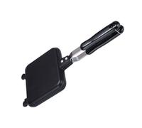 ADOCARN Sartén de Doble Cara para Sándwiches en Aleación de Aluminio Negro, Práctica y Fácil de Usar para Tostar Pan y Preparar Huevos en Cocina