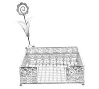 ADOCARN Servilletero Vertical de Hierro Plata Estilo Europeo, Porta Servilletas para Encimera, Dispensador Retro para Restaurante y Hogar, Accesorio Decorativo para Cocina y Comedor