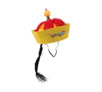 ADOCARN Sombrero Tradicional Chino De Trenza y De Caballo Accesorio Para Fiesta y Representaciones De Rol De Diseño Amarillo Para Eventos Culturales y Actuaciones