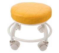 ADOCARN Taburete Rodante Ruedas Silla Giratoria para Pedicura Masajes y Tareas Domésticas Diseño Ergonomico con Reposapiés Color Naranja