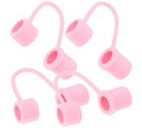 ADOCARN Tapas de Silicona Rosa 4 Piezas para Pajitas Reutilizables Cubiertas Protectoras que Evitan Derrames y Protegen la Pajita en Bebidas