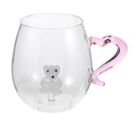 ADOCARN Taza de oso polar: figura de animal 3D oculta en su interior, taza transparente con asa en forma de corazón, 400 ml (14 oz), bonita decoración navideña para cumpleaños, café, fiestas,