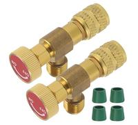 ADOCARN Válvula de Carga de Aire Acondicionado de Latón, 2 Piezas, Interfaz 5/16'', sin Fugas, Fácil Instalación para Mantenimiento del Sistema R410, Fiesta Verano
