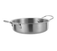 ADOCARN Wok de Acero Inoxidable Doble Asa para Cocina Versátil y Resistente, Adecuado para Hot Pot y Dry Pot, Sartén Fuerte y Práctica en Color Plata