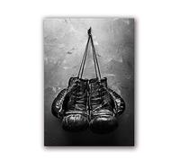 AdoDecor Cuadros decorativos, Guantes de boxeo vintage Póster Cuadros decoracion salon modernos, Pared de boxeo en blanco y negro Cuadros decoracion dormitorios(Sin marco)