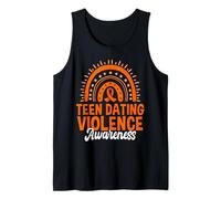 Adolescente Dating Violencia Concientización Cinta Naranja Boho Rainbow Camiseta sin Mangas