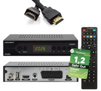 Adolescente HX 2200 receptor satelital + cable HDMI, con función de grabación, compatible con HD, Full HD, receptor satelital digital para antena parabólica, televisión satelital, receptor HD
