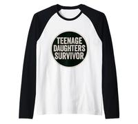 Adolescentes Hijas Supervivientes Divertido Día del Padre Papá Niñas Camiseta Manga Raglan