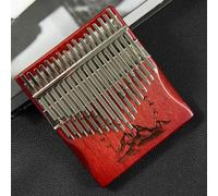 Adolescentes Marimba con Bolsa de Terciopelo Martillo Afinador Paño de Limpieza, Kalimba 34 Teclas para Fiestas Piano de Pulgar Principiantes(Red-2)