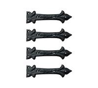 Adonai Hardware "Adonijah" - Bisagra frontal de hierro antiguo negro (se suministra como 4 piezas por paquete) - Revestimiento en polvo negro