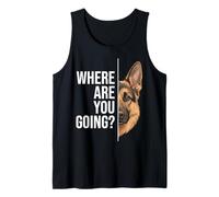 ¿Adónde Vas? Pastor alemán Perro Gracioso Camiseta sin Mangas