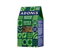 Adonis Crackers Keto Aceitunas y Semillas de Chía (Paquete 10 x 60 g) | Apto para Veganos y Dieta Keto | 100% Natural | Sin Gluten, Sin Azúcar, Sin Aceite de Palma, Sin Lácteos | Bajo en Azúcar