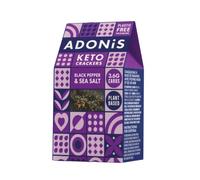 Adonis Crackers Keto Pimienta Negra y Sal Marina (Paquete 10 x 60 g) | Apto para Veganos y Dieta Keto | 100% Natural | Sin Gluten, Sin Azúcar, Sin Aceite de Palma, Sin Lácteos | Bajo en Azúcar
