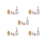 Adoorniequea Juego de 5 muñecos rusos de anidación para decoración de animales matrioshka para el escritorio del hogar