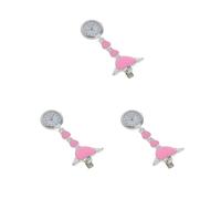 Adoorniequea Reloj de bolsillo con broche de metal para enfermera, diseño de corazón, color rosa, Juego de 3 (rosa), as description
