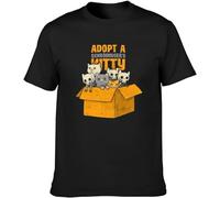 Adopt A Schrodingers Cat Alive Or Dead Austrian Famous Physicist Experiment Physical Black Men T-Tshirts Camisetas y Tops Graphic Printed Top Unisex tee(Large)
