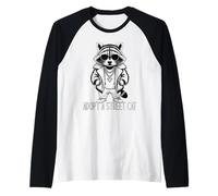 Adopt A Street Cat Camiseta Manga Raglan