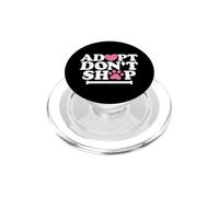 Adopt Don't Shop Animal Lovers Regalo Blanco Texto Paw Heart PopSockets PopGrip para MagSafe