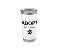 Adopta No Compre Animal Rescue Vaso térmico de acero inoxidable de doble pared