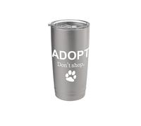 Adopta No Compre Animal Rescue Vaso térmico de acero inoxidable de doble pared