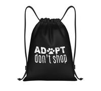 Adopta, No Compres, Rescate De Animales Hombre Mujer Bolsa De Deporte Plegable Mochila Con Cordón Ajustable Bolsa De Gimnasio Para Voleibol Natación Fútbol Viaje