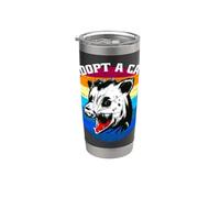 Adopta un gato callejero divertido zarigüeya zarigüeya envejecida puesta Vaso térmico de acero inoxidable de doble pared