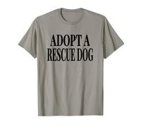 ADOPTA UN Perro DE Rescate - Texto Negro Grande con Huellas Camiseta