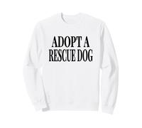 ADOPTA UN Perro DE Rescate - Texto Negro Grande con Huellas Sudadera