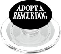 ADOPTA UN Perro DE Rescate - Texto Negro Grande PopSockets PopGrip para MagSafe