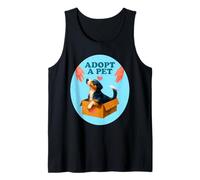 Adopta un Perro Mascota Adopción Puppy Lover Animal Rescue Voluntario Camiseta sin Mangas