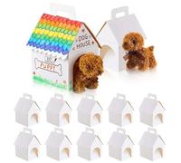 Adopta un recuerdo de fiesta de cachorro: 12 cajas de regalos de fiesta en blanco para manualidades, lindo tema de cachorro para cumpleaños de niños, recompensas en el aula, decoraciones, regalos de