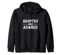 Adoptado y Adorado. Mascota, Rescate, Adopción, Orgullo. Sudadera con Capucha