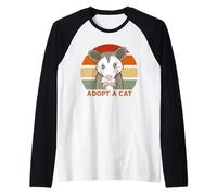 Adoptar UN Gato Funny Zarigüeya Opossum Cat Kitty Meme Camiseta Manga Raglan