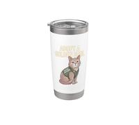 Adopte un amante del rescate del gato del alma dorada No compre el defensor Vaso térmico de acero inoxidable de doble pared