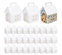 Adopte un regalo de fiesta para cachorros, 30 piezas de cajas de regalos para fiestas en casa en blanco con ventana para suministros de adopción de perros, decoraciones temáticas para mascotas