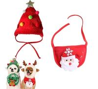 Adorabile Cappello con Pompon a Forma di Albero di Natale, Bandana natalizia per cani, per cani di Piccola Taglia, Gatti, Regali di Babbo Natale per animali domestici (Shape-b,M)