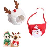 Adorabile Cappello con Pompon a Forma di Albero di Natale, Bandana natalizia per cani, per cani di Piccola Taglia, Gatti, Regali di Babbo Natale per animali domestici (Shape-c,M)