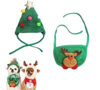 Adorabile Cappello con Pompon a Forma di Albero di Natale, Bandana natalizia per cani, per cani di Piccola Taglia, Gatti, Regali di Babbo Natale per animali domestici (Shape-a,S)