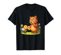 Adorable Abeja Compartiendo Miel con Oso Escena Camiseta