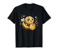 Adorable abejorro Kawaii con Corazones en Tarro de Miel Camiseta