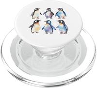 Adorable Acuarela pingüinos antárticos Fauna Arte PopSockets PopGrip para MagSafe